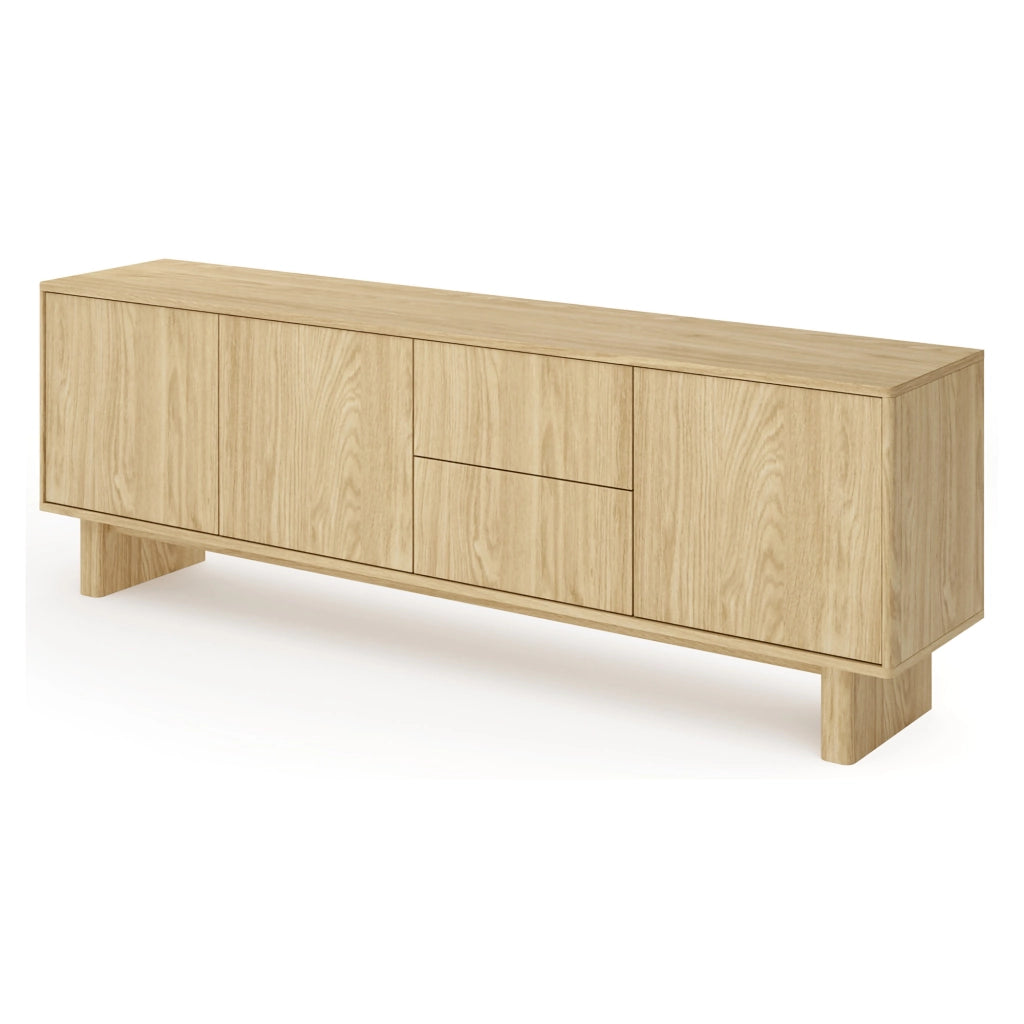 Kamani, Mobile Porta tv 2 Cassetti, 183x38x62h cm Marrone Rovere