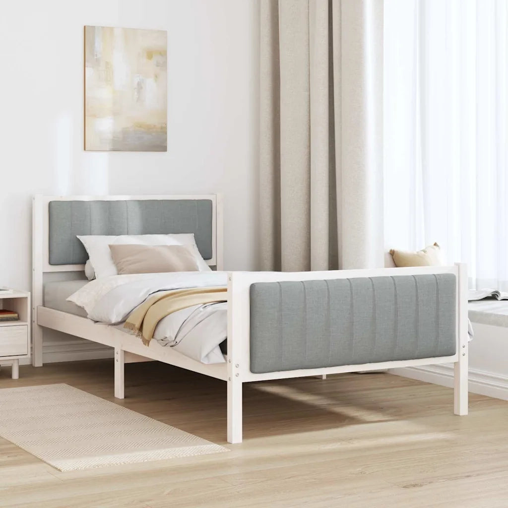 Struttura del Letto Bianco e grigio chiaro 100 x 200 cm 878493