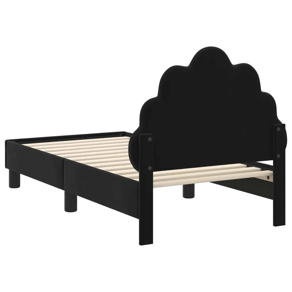 Struttura letto per bambini con testata-Giroletto per bambini Nero 70 x 140 cm 245709