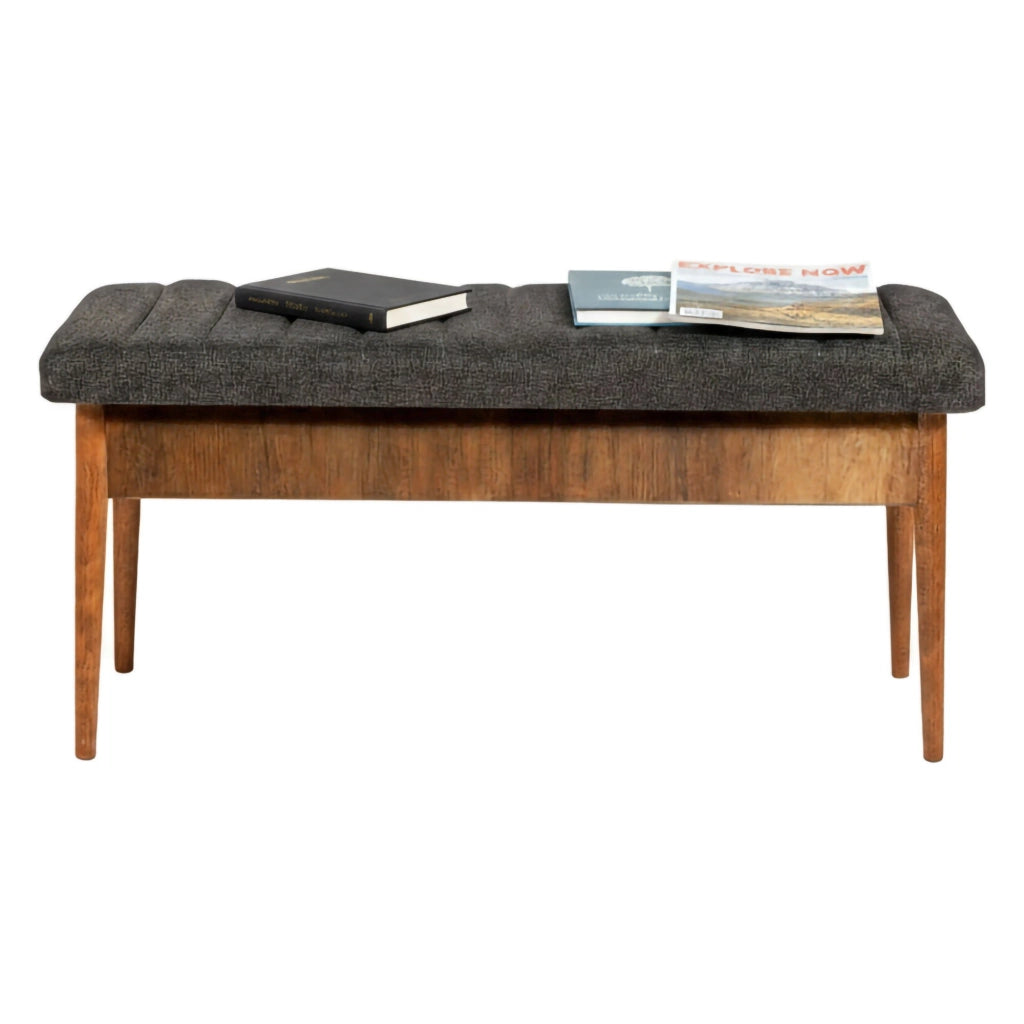 Arielli, Panca Peso Supportato 130 kg, 110x40x48h cm Marrone Noce