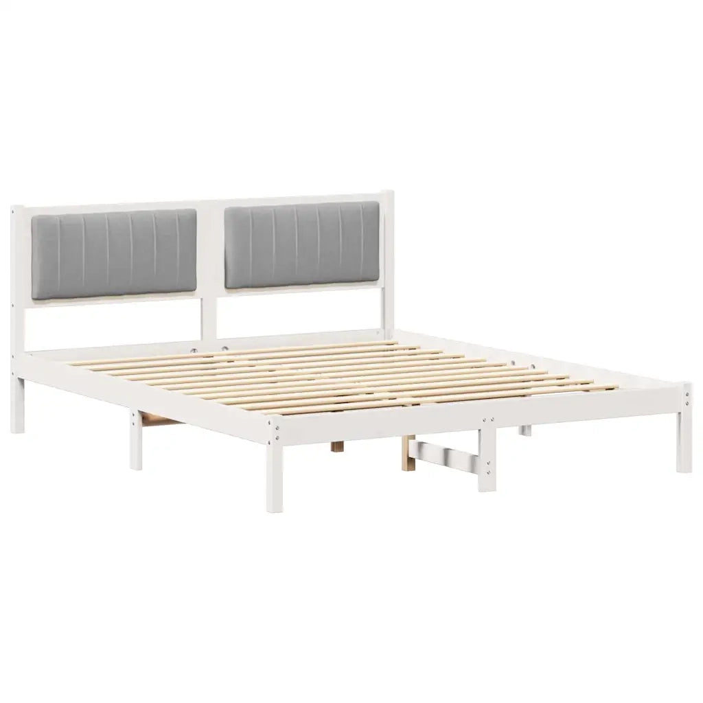 Letto con Testiera Rivestita Grigio chiaro 150 x 200 cm 878253