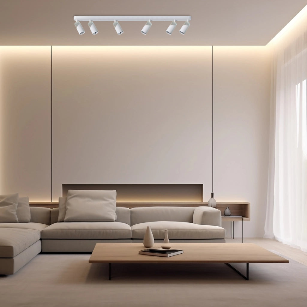 Barra soffitto 6 faretti bianco/cromo GU10 8W Milagro