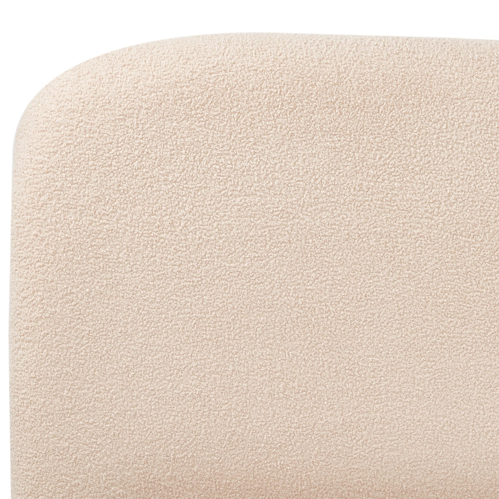 Letto contenitore Beige Chiaro Boucle Poliestere Tessuto 180 x 200 cm Design moderno e minimalista