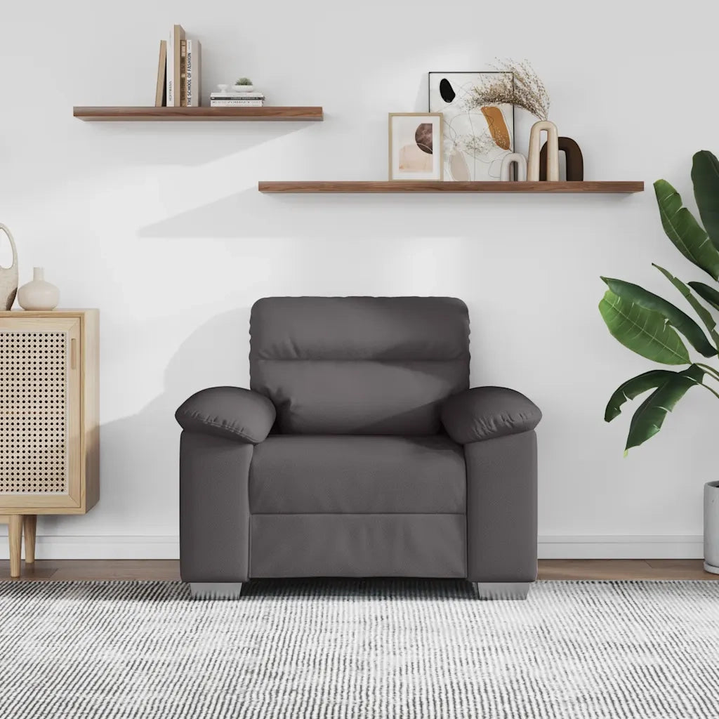 Poltrona | Sedia Relax Grigia 100x81x84 cm in Similpelle