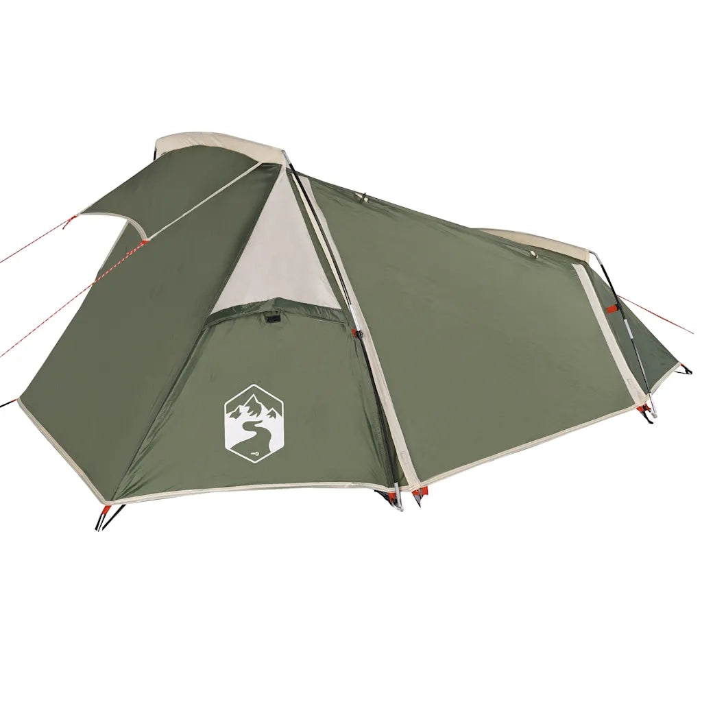 Tenda da Campeggio a Tunnel per 2 Persone Verde Impermeabile 94612