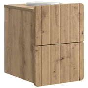 Set di 2 Comodini | Armadio da Notte | Mobiletto da notte a muro con cassetto Rovere Artigianale