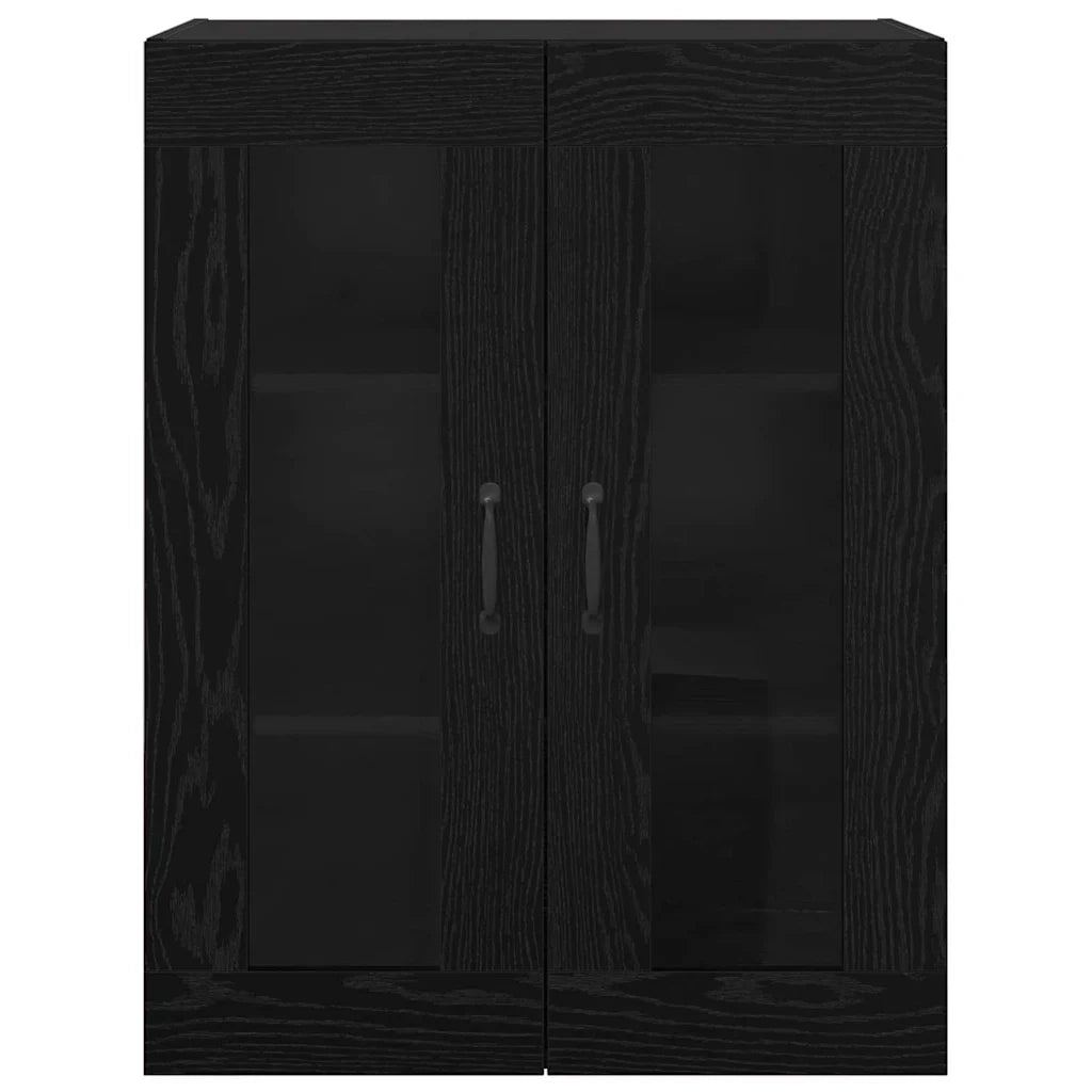 Mobiletto a parete dal design moderno ed elegante 69,5 x 34 x 90 cm in legno composito nero 02_0052475