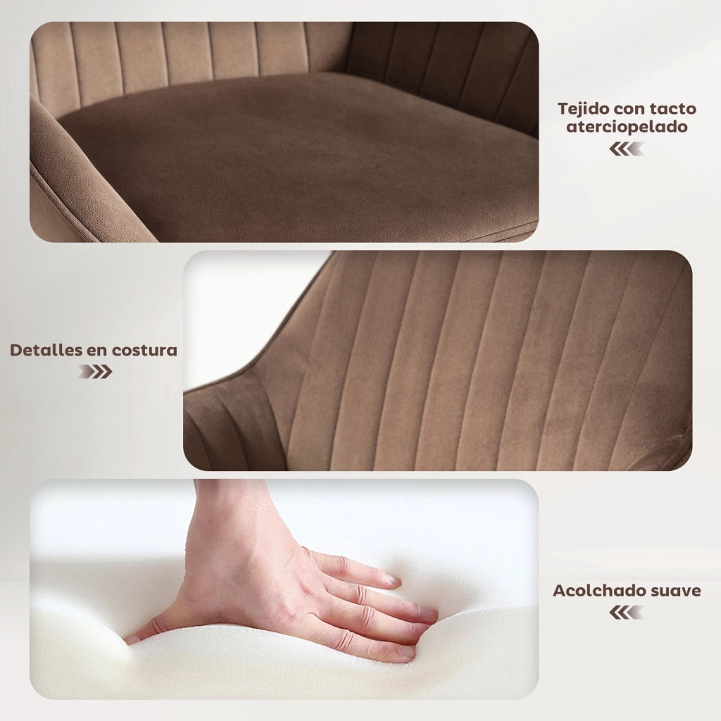 Sgabelli da Bar Girevoli con Altezza Ajustable e Schienale ¨C Zephmum ¨C Velluto Marrone 62-83 cm