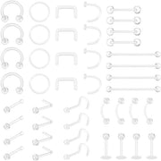 Piercing per Neus - 44 Stuks - Acryl - Orecchini per Piercing - Adattamento Facile - Adatti per Uomo/Donna