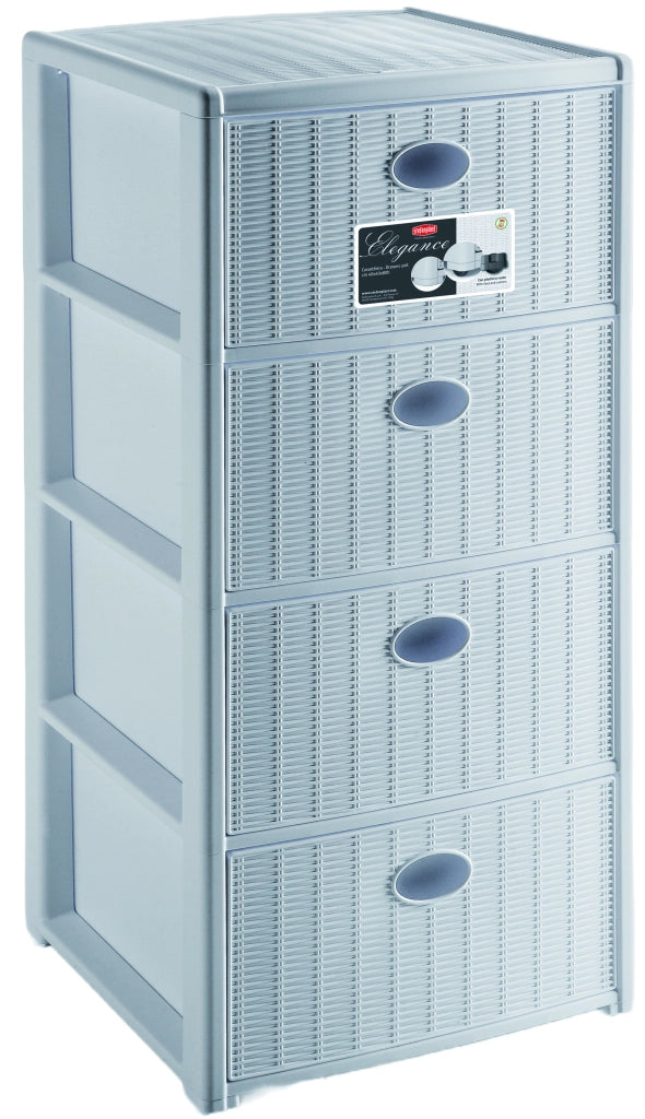Stefanplast CASSETTIERA ELEGANCE 4 cassetti - cm. 40x40x80 h col. Bianco