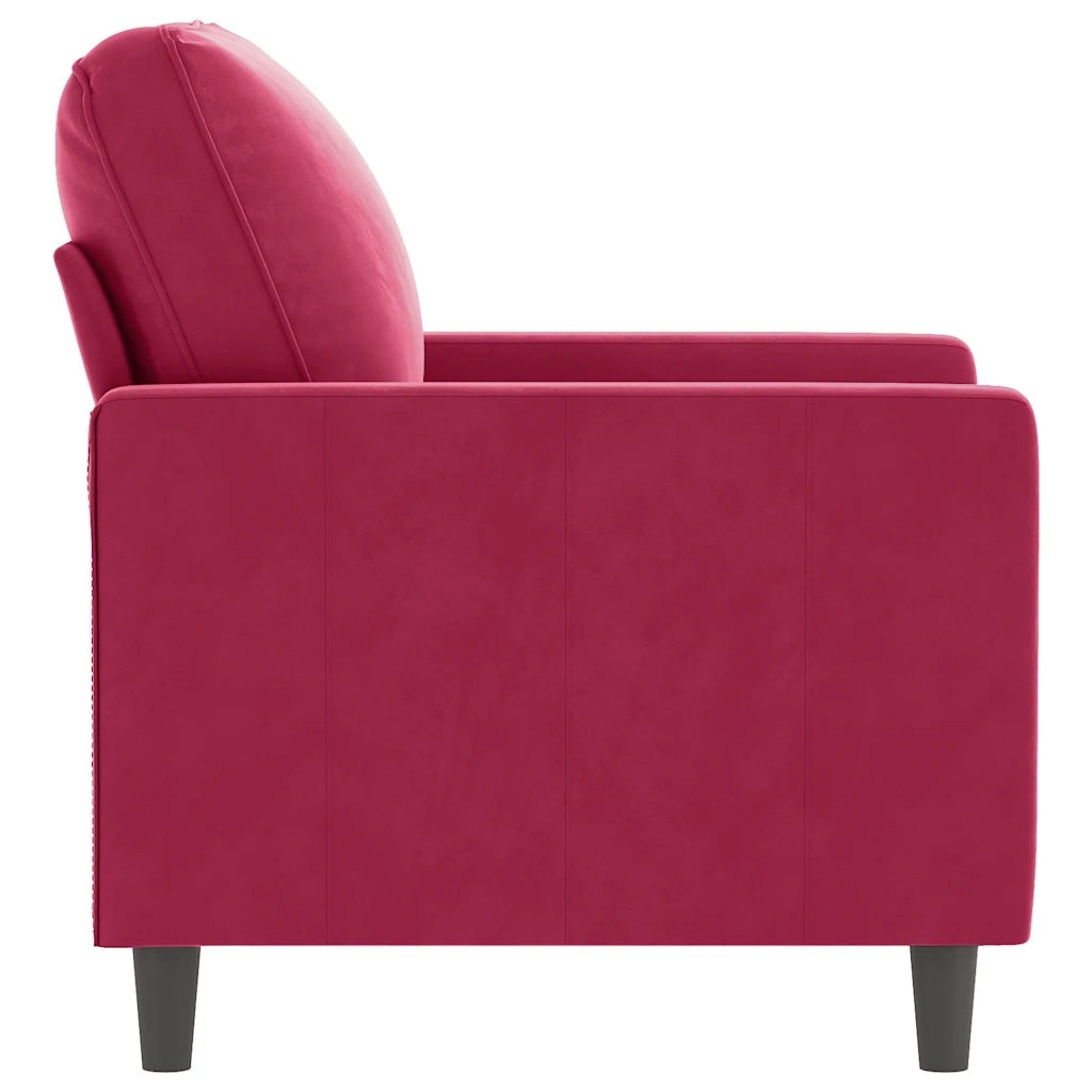 Poltrona Rosso Vino 60 cm Velluto