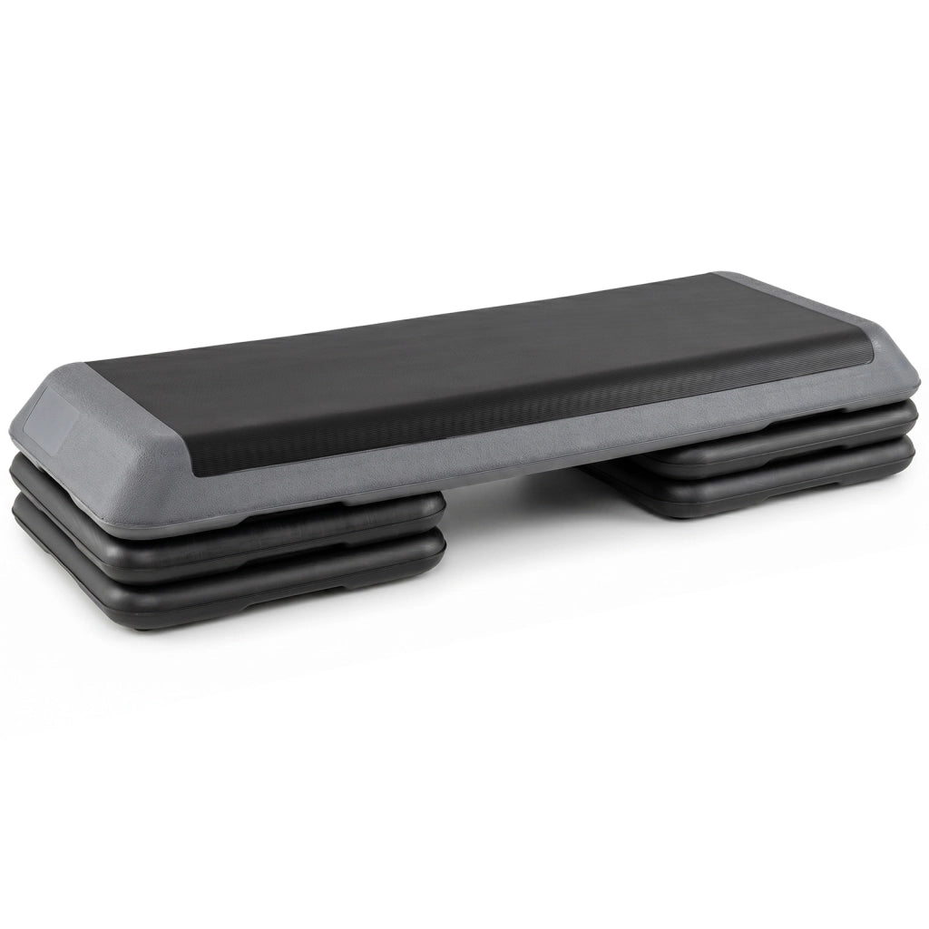 Step fitness da aerobica con 4 blocchi altezza regolabile, Pedana in plastica antiscivolo per casa palestra e ufficio Grigio