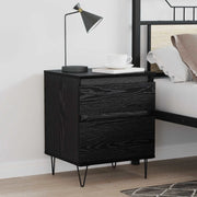 Armadietto per letto con cassetto Rovere Nero 40 x 35 x 50 cm