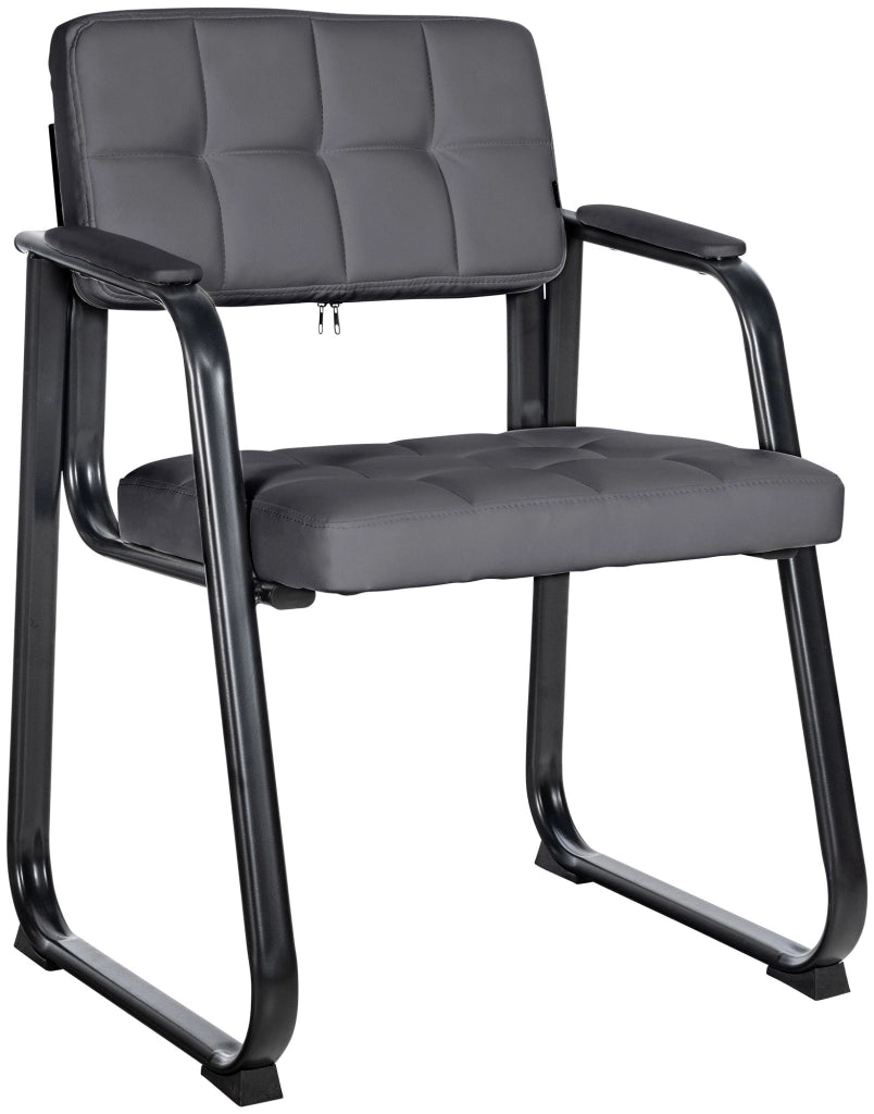 Sedia Visitatore Canada B in Similpelle grigio