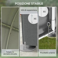 Capanno Attrezzi anti UV con Ingresso a Zip, in Acciaio Zincato e Tessuto PE,120x179x165 cm, Grigio Scuro