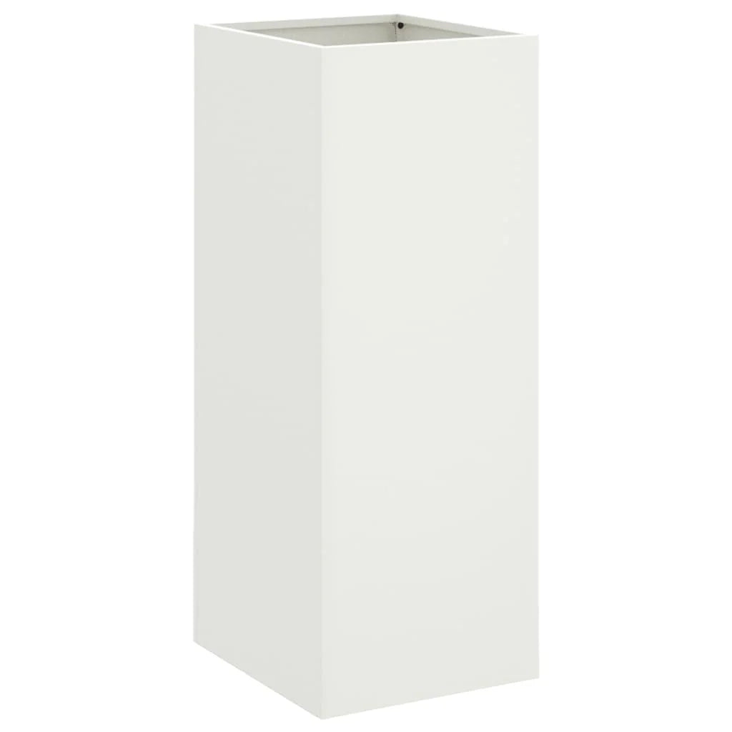 Fioriera rialzata per piante fiori terrazza giardino 32 x 29 x 75 cm acciaio bianco 02_0037502