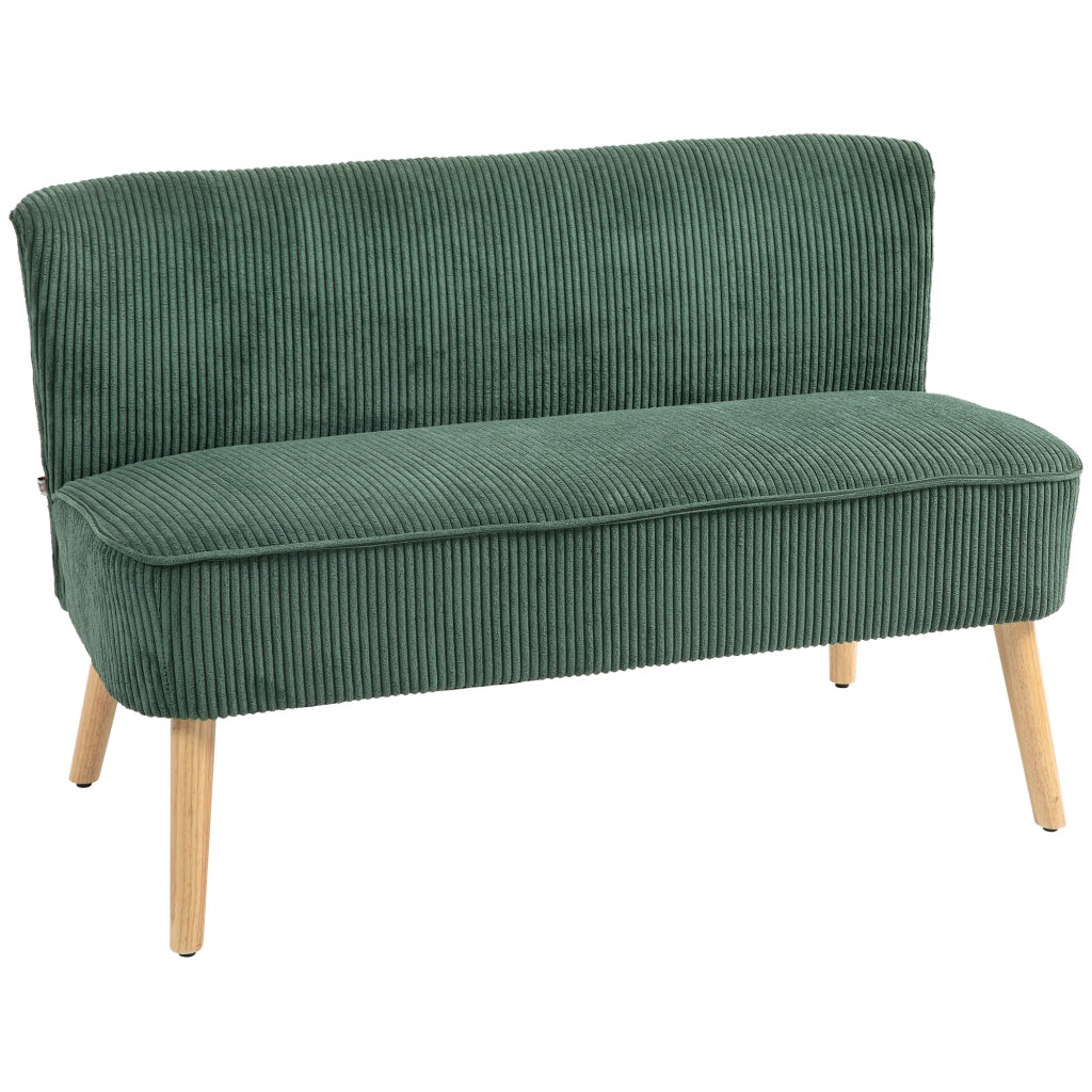 Divano 2 posti imbottito in tessuto similvelluto ¨C Minimal ¨C Verde 117x56,5x77 cm