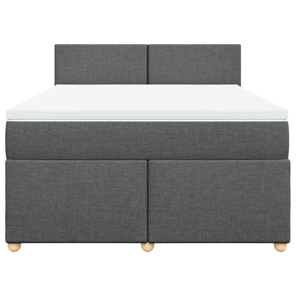 Giroletto a Molle con Materasso Grigio Scuro 140x200cm Tessuto