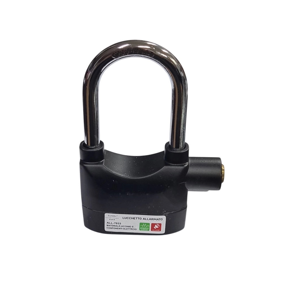 ALLARME BLOCCADISCO ANTIFURTO SONORO MOTO SCOOTER LUCCHETTO 110DBA 70MM ALL7033L