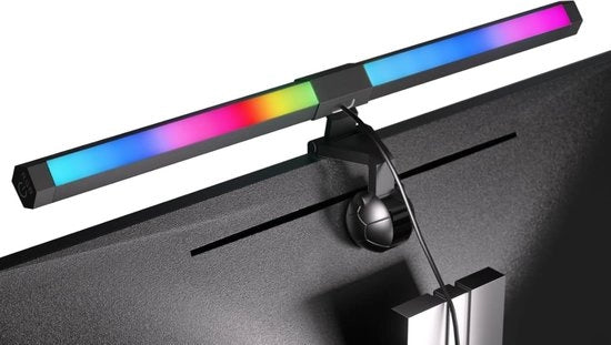 Lampada di monitor anti-luce blu - lampada da scrivania con regolazione di luminosità e temperatura di colore con 15 LED RGB - lampada USB con touch control - lampada da schermo anti-radiante