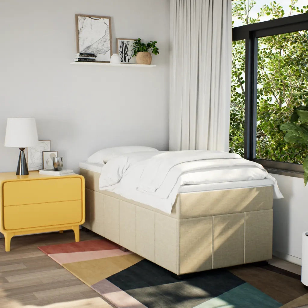 Giroletto a Molle con Materasso Crema 90x200 cm inTessuto 3285447