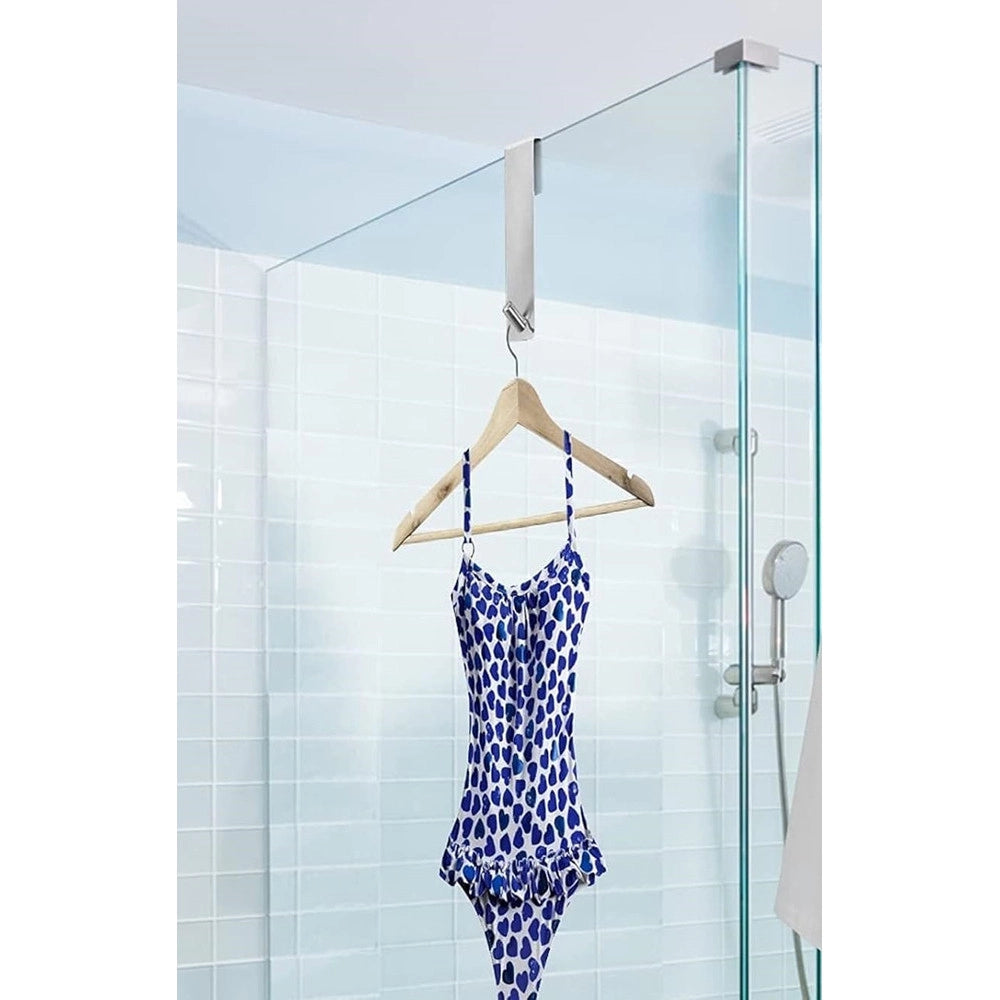 Trade Shop - Gancio Per Porta Box Doccia Appendi Asciugamano Accappatoio Bagno 4x13.5cm 87764 -