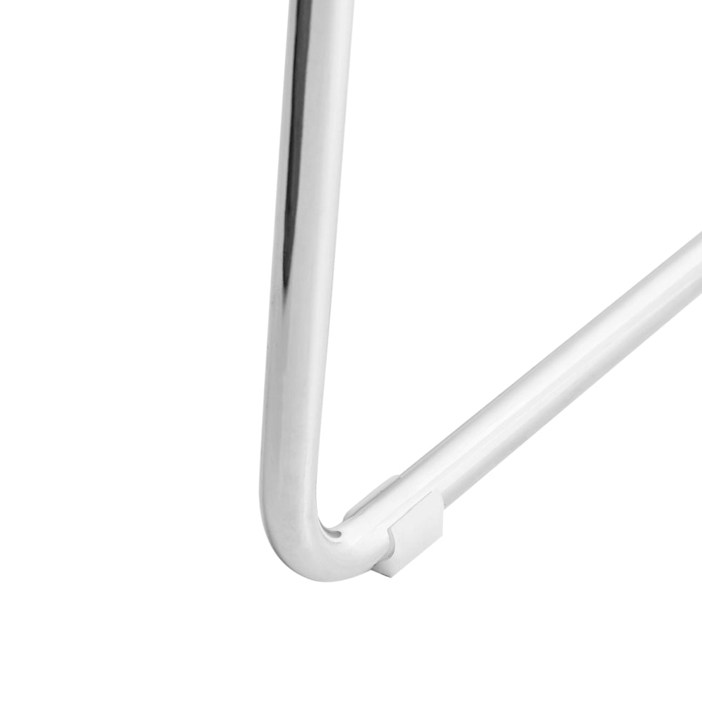 Set di 2 sedie da pranzo in ecopelle bianca con gambe in metallo cromato moderne