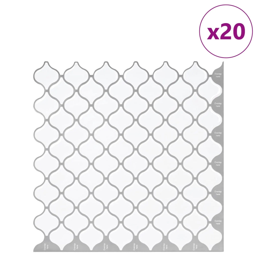 Piastrella Lanturn 20 pz Bianco 27 x 27 cm Poliuretano e PET CFW3404735
