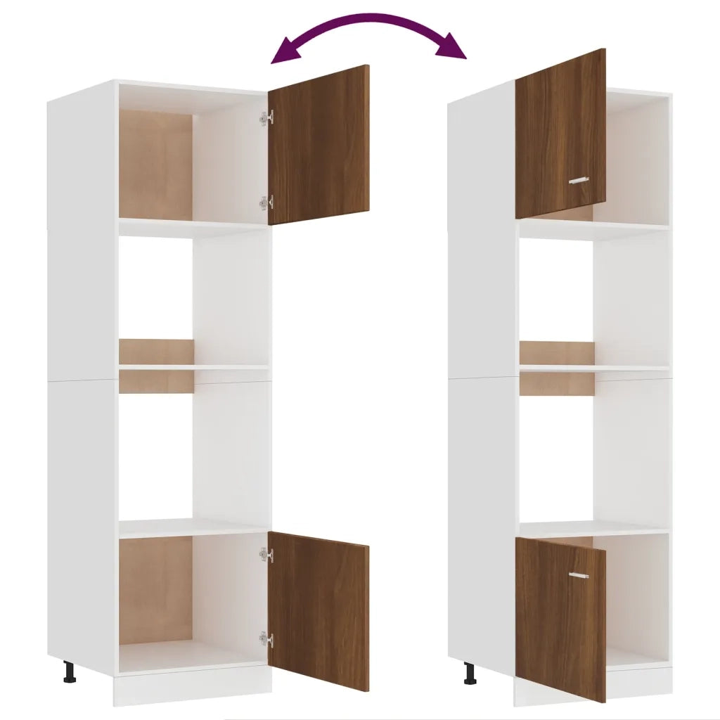 Pensile da cucina | Armadio Microonde ¡°Lyon¡± Rovere Marrone 60x57x207 cm