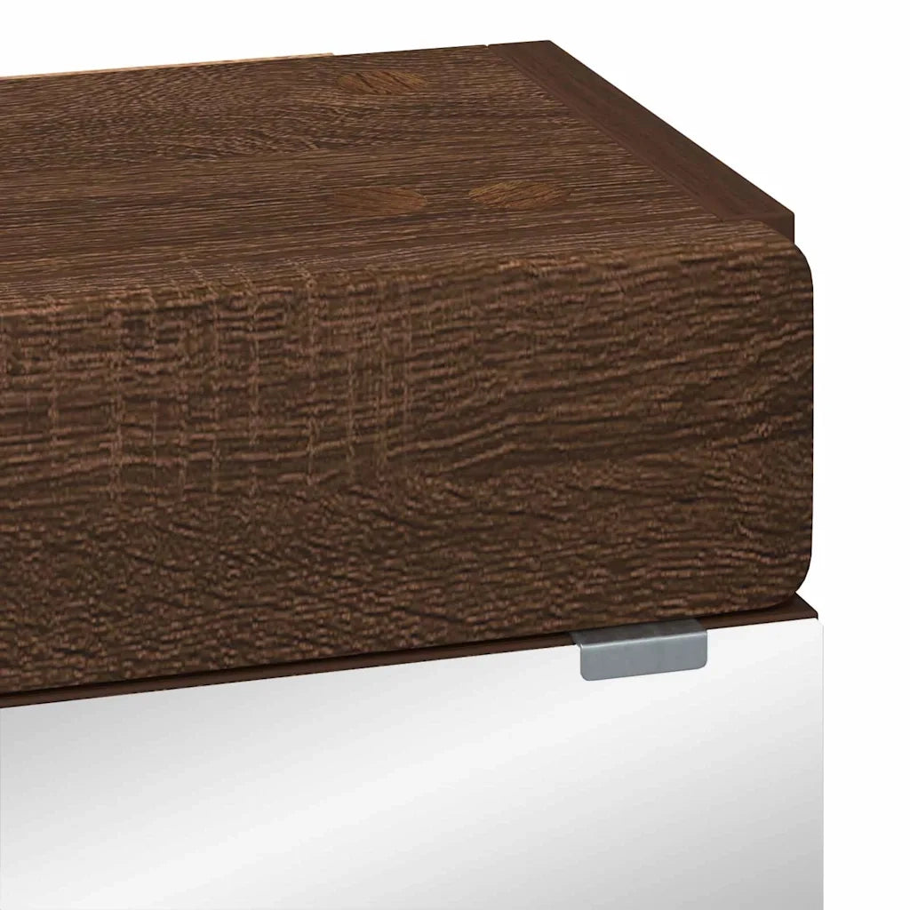 Mobiletto per specchio da bagno con porta TULUM Rovere Marrone 880368