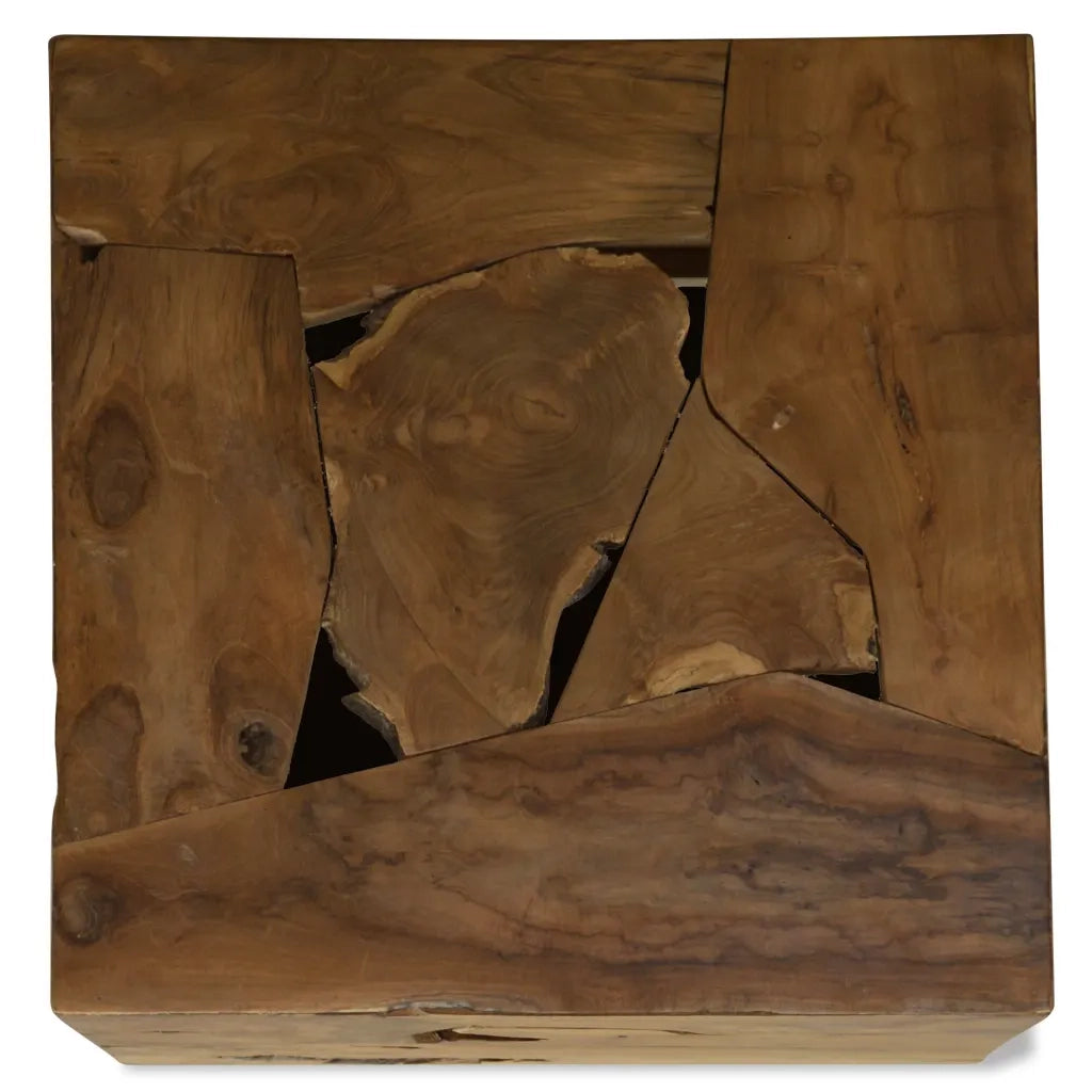 Tavolino da CaffÃ¨ in Autentico Legno di Teak 50x50x35cm Marrone cod mxl 15593