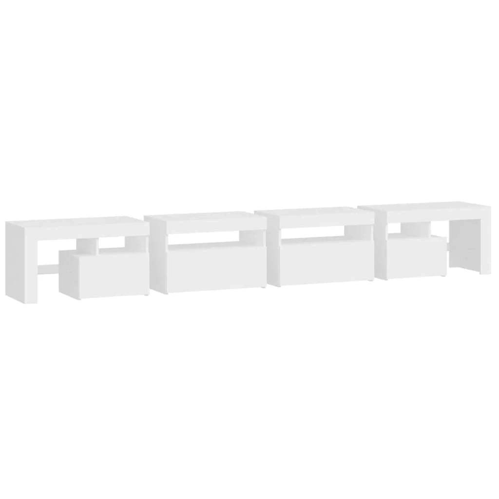 Mobile TV multimediale scaffale TV credenza mobile TV sala da pranzo soggiorno camera da letto con luci LED 260 x 36,5 x 40 cm bianco 02_0026572