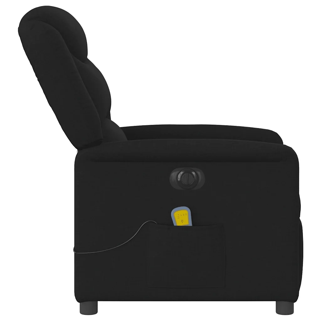 Poltrona Massaggiante Reclinabile Elettrica Nera in Tessuto 3303186
