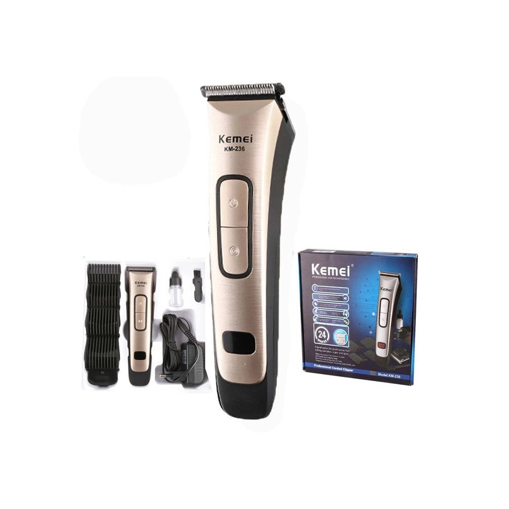 Trade Shop - Taglia Capelli Elettrico 4 Pettini Rasoio Regola Barba Ricaricabile Con Display -