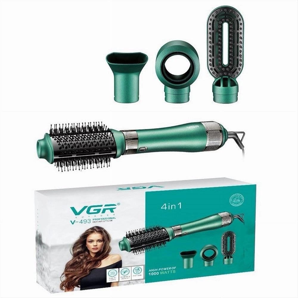 Trade Shop - Spazzola Asciugacapelli Ad Aria Calda 4 In 1 Multifunzionale 3 Temperature V-493 -