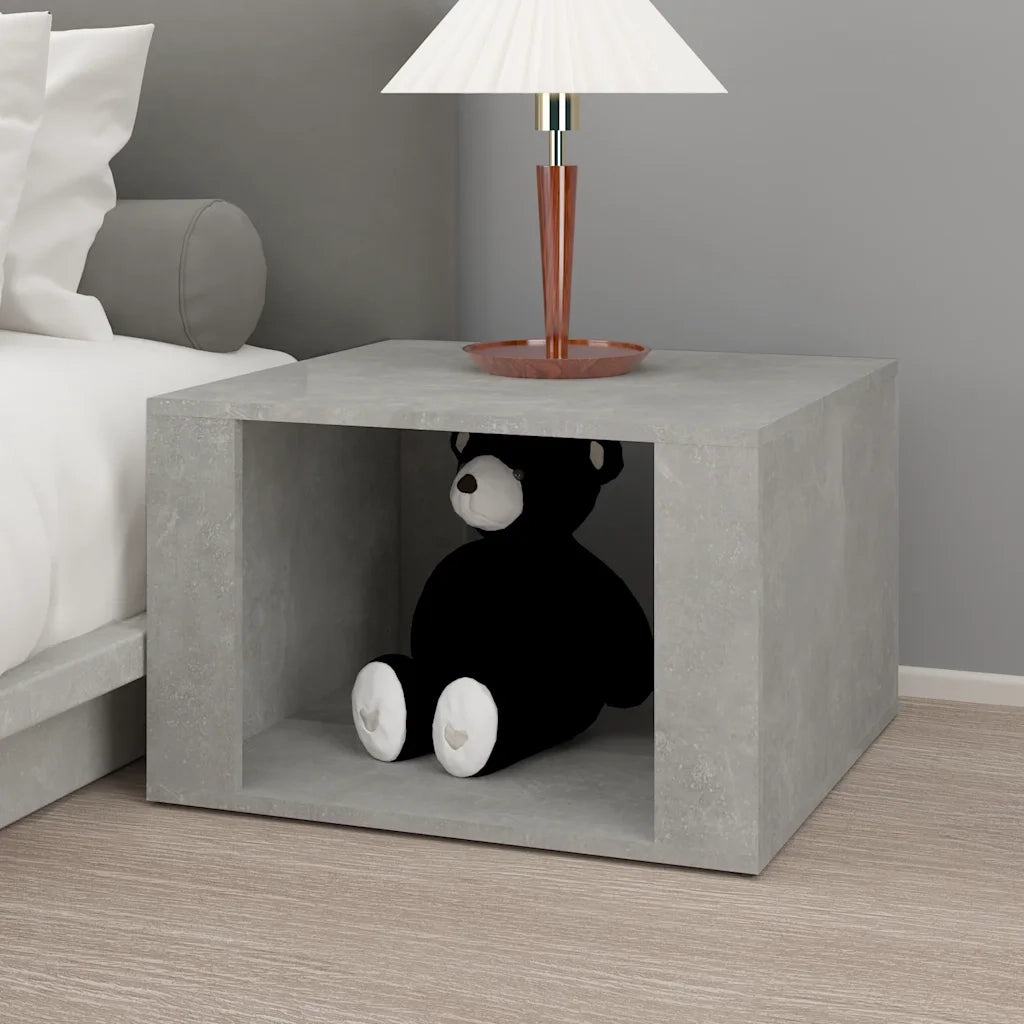 Comodino-Tavolino da notte Grigio Cemento 57x55x36 cm in Legno Multistrato