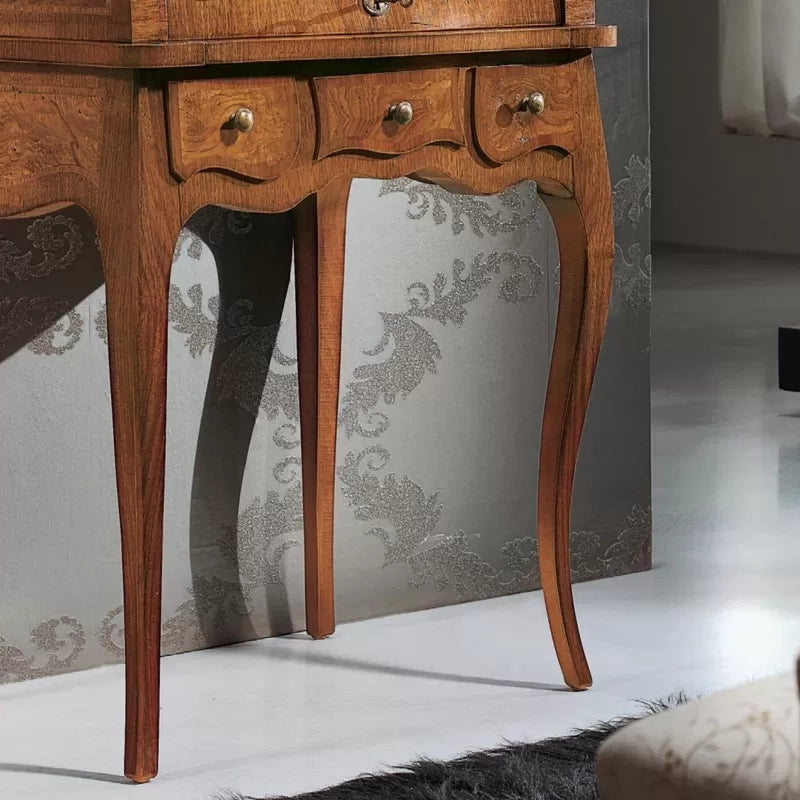 Bureau 6 cassetti in legno intarsiato bassano 72x50x102 - Mobili 2G