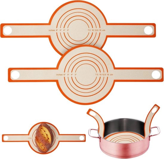 Mat di cottura a doppia faccia - Imbattibile copertura per forno olandese con maniglie lunghe - Spatola per pane in silicone