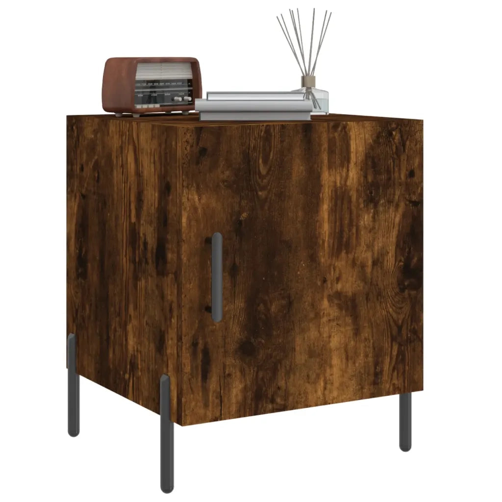 Comodino Rovere Fumo 40x40x50 cm in Legno Multistrato 827590