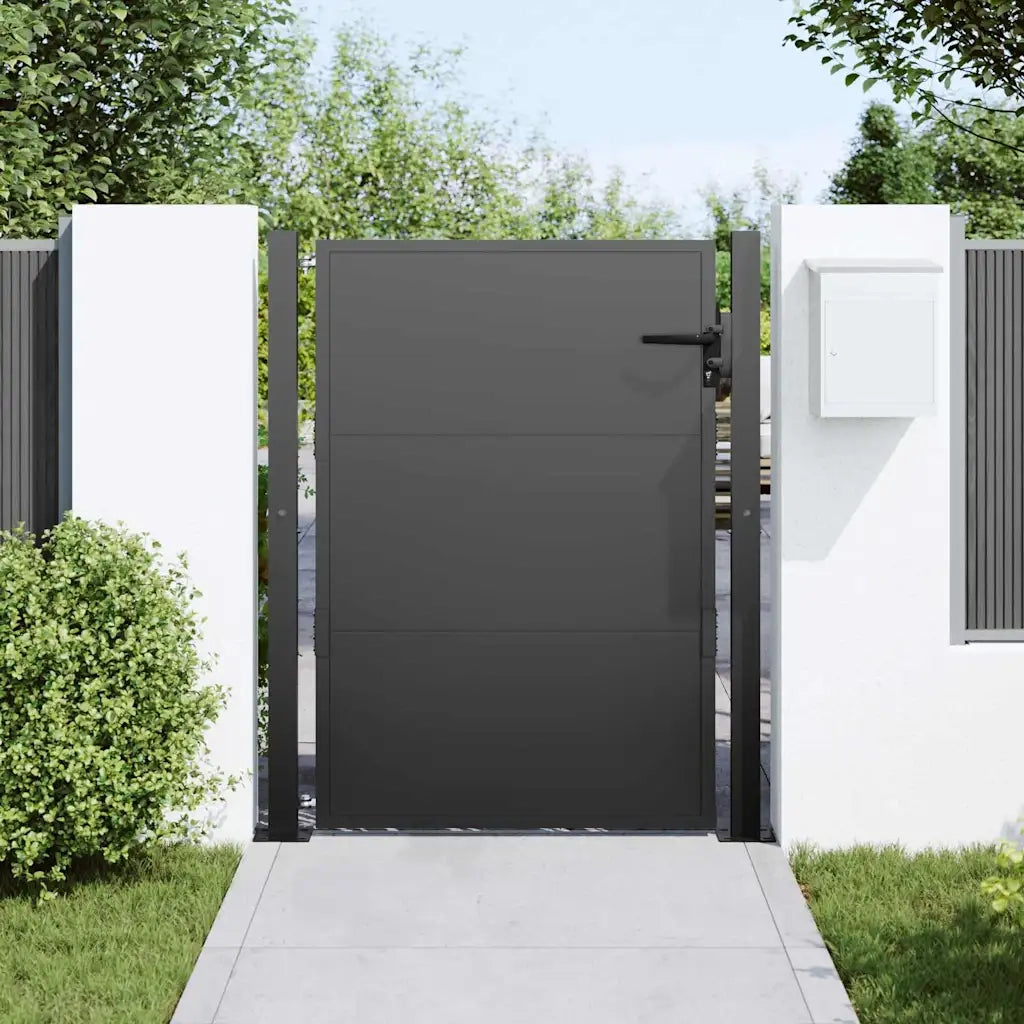 Cancello da giardino con blocco Nero 110 x 130 cm