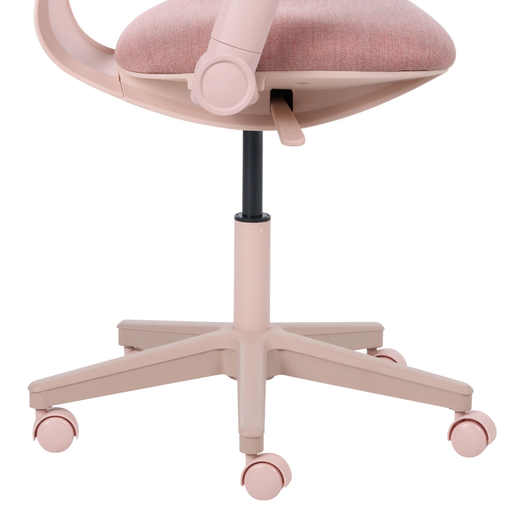 Sedia da ufficio in tessuto rosa con schienale e braccioli regolabili, design moderno, per l'ufficio domestico