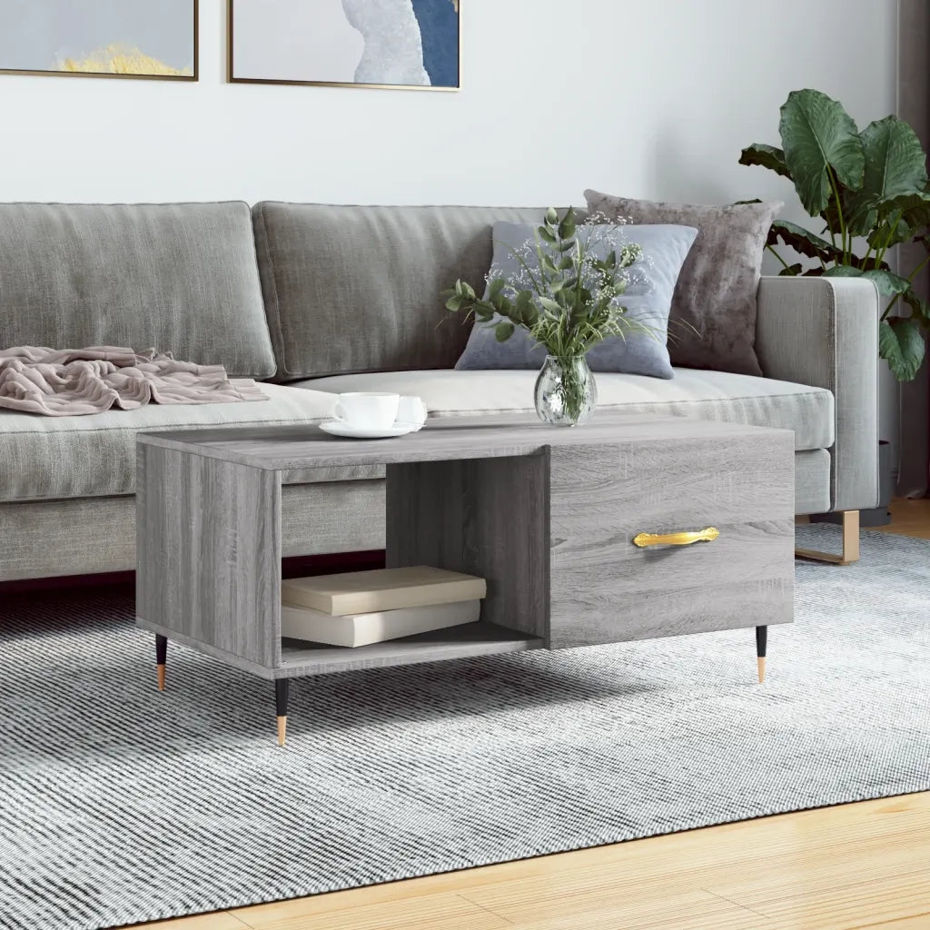 Tavolino da Salotto Grigio Sonoma 90x50x40 cm Legno Multistrato 829194