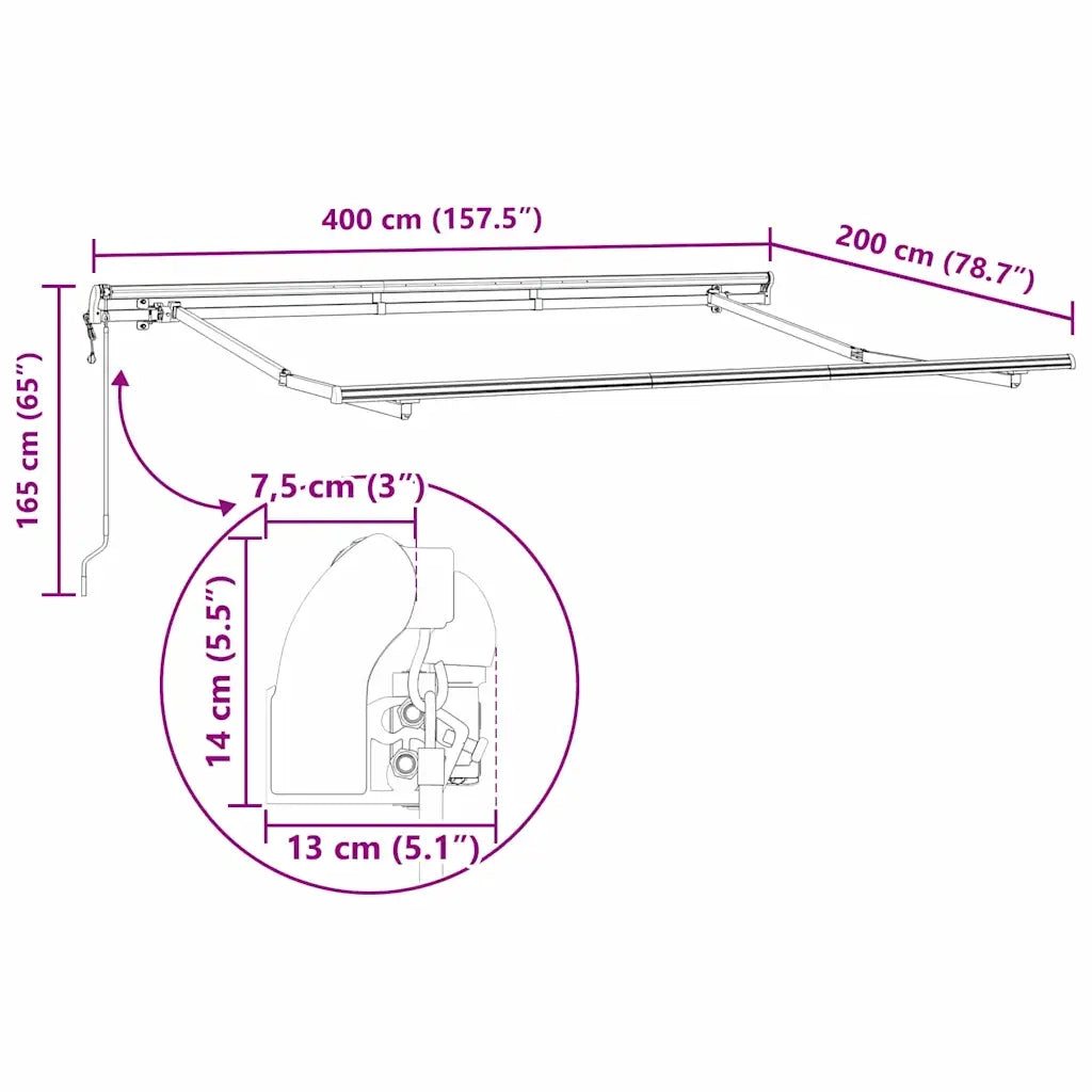 Struttura della tenda Antracite 4 x 2 m Metallo 42002555