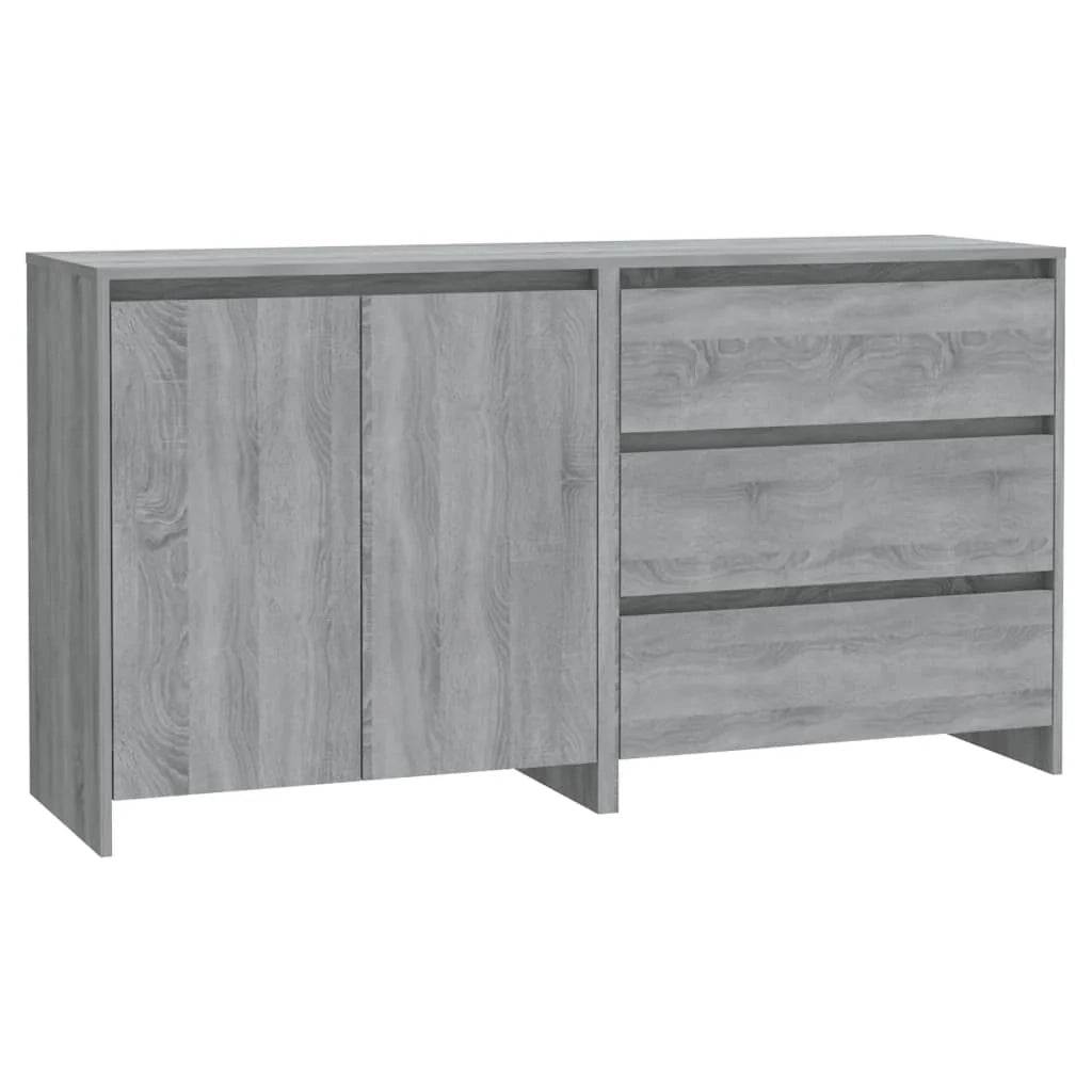 Buffet credenza cassettiera armadio mobile contenitore organizer cucina soggiorno salotti set da 2 legno ingegnerizzato Sonoma grigio 02_0036980