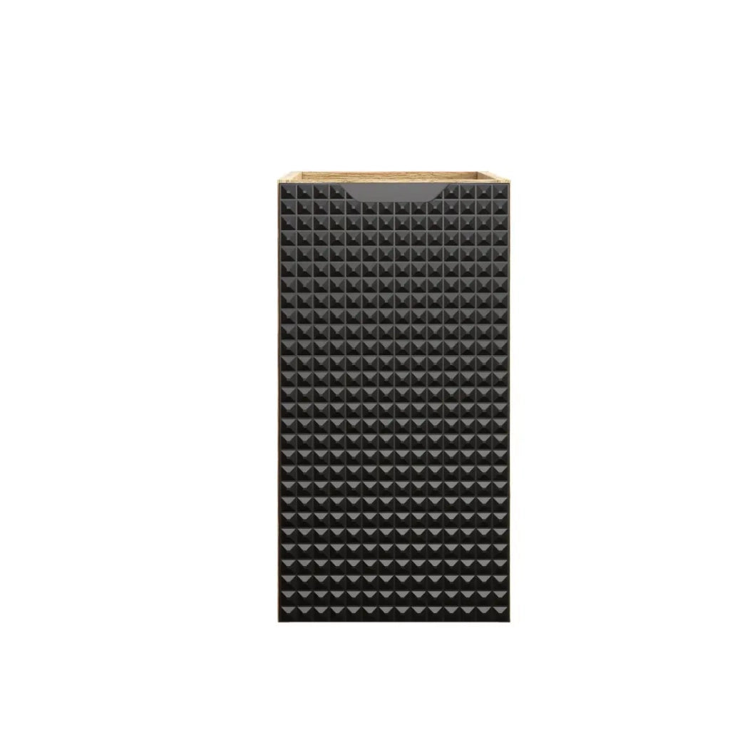 Mobile sottolavabo VELNIA – 1 anta – 30 cm – Colori rovere chiaro e nero – Da appendere