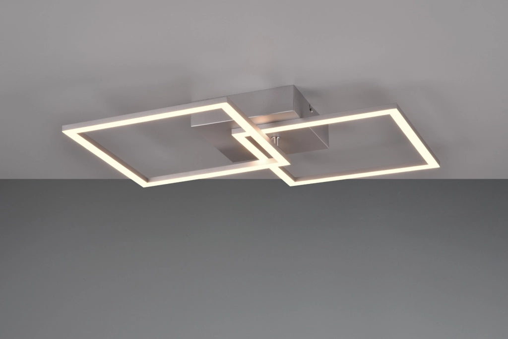 Plafoniera moderna grigio alluminio quadri LED 20W RL