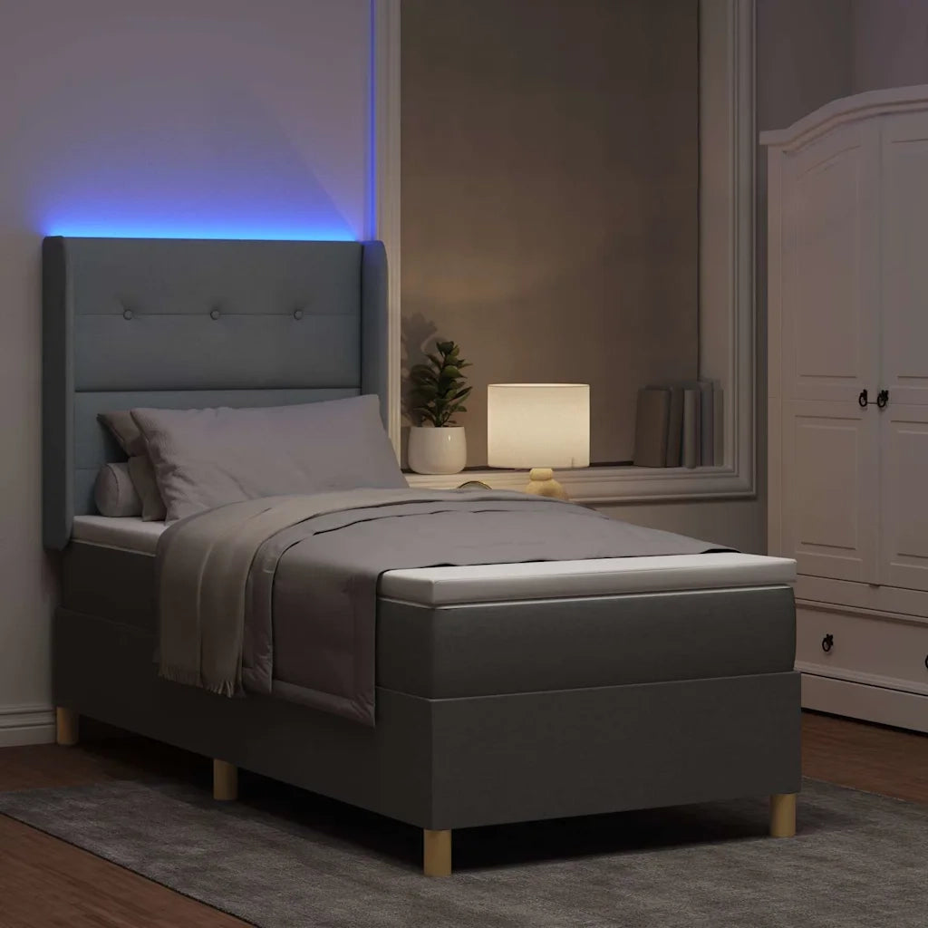 Letto a molle con materasso Grigio chiaro 140 x 200 cm Tessuto 3343679