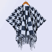 Nuovo scialle double face spesso, stile retr¨°, ampia cappa da donna.
