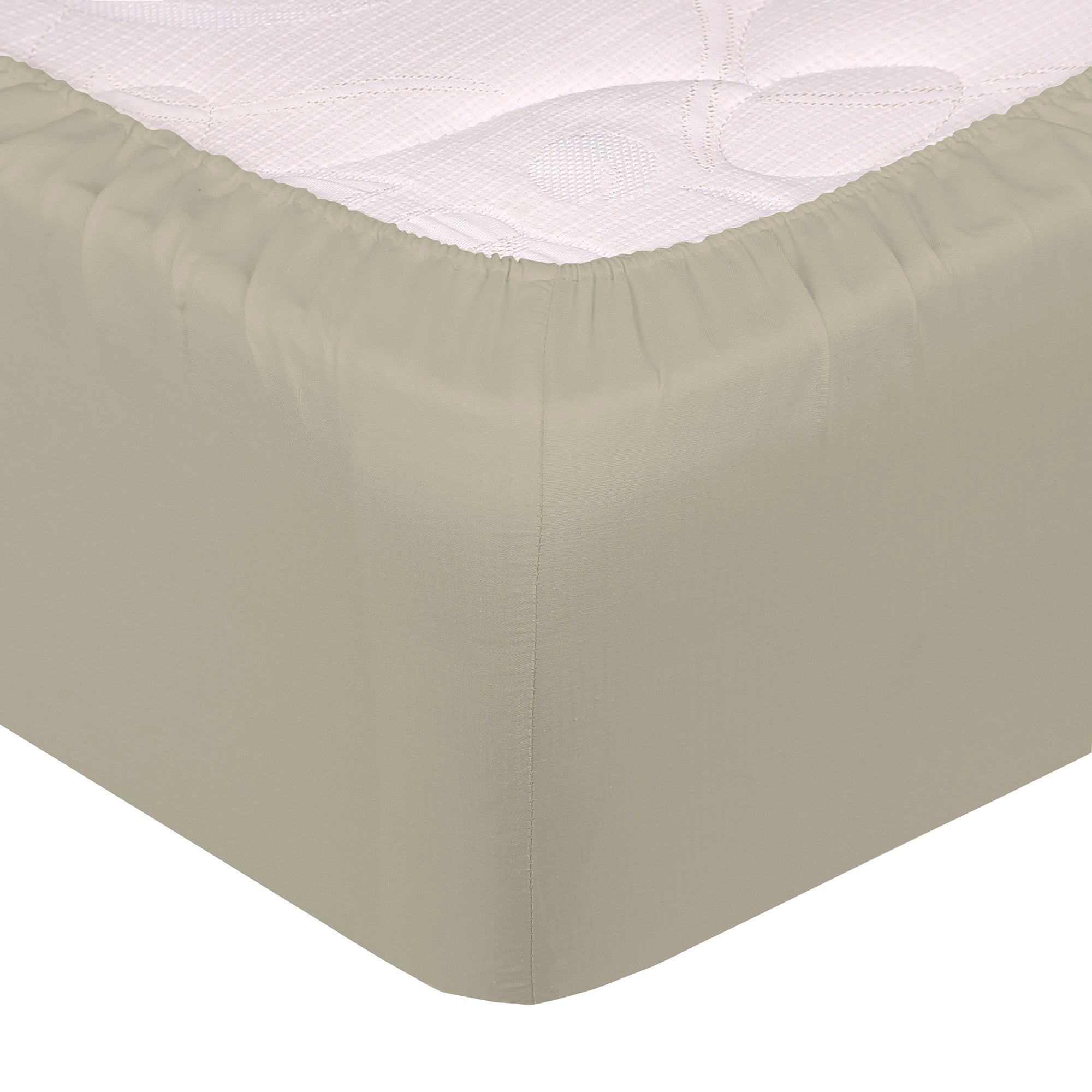 Lenzuolo Sotto Singolo con Angoli ed Elastico Tinta Unita Tortora