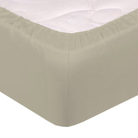 Lenzuolo Sotto Singolo con Angoli ed Elastico Tinta Unita Tortora